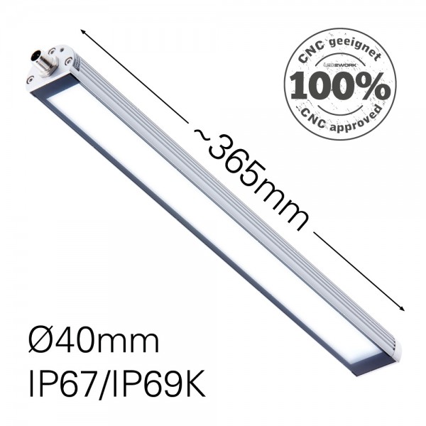 118210-01 LED2WORK 118210 LED Machine Light, 16 W, 24V dc, IP67, IP69K, 365 mm