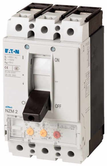 Eaton NZM..-ME..NA Circuit Breaker - 3-Pole, 90A Current Rating, 130 kA, 690V ac