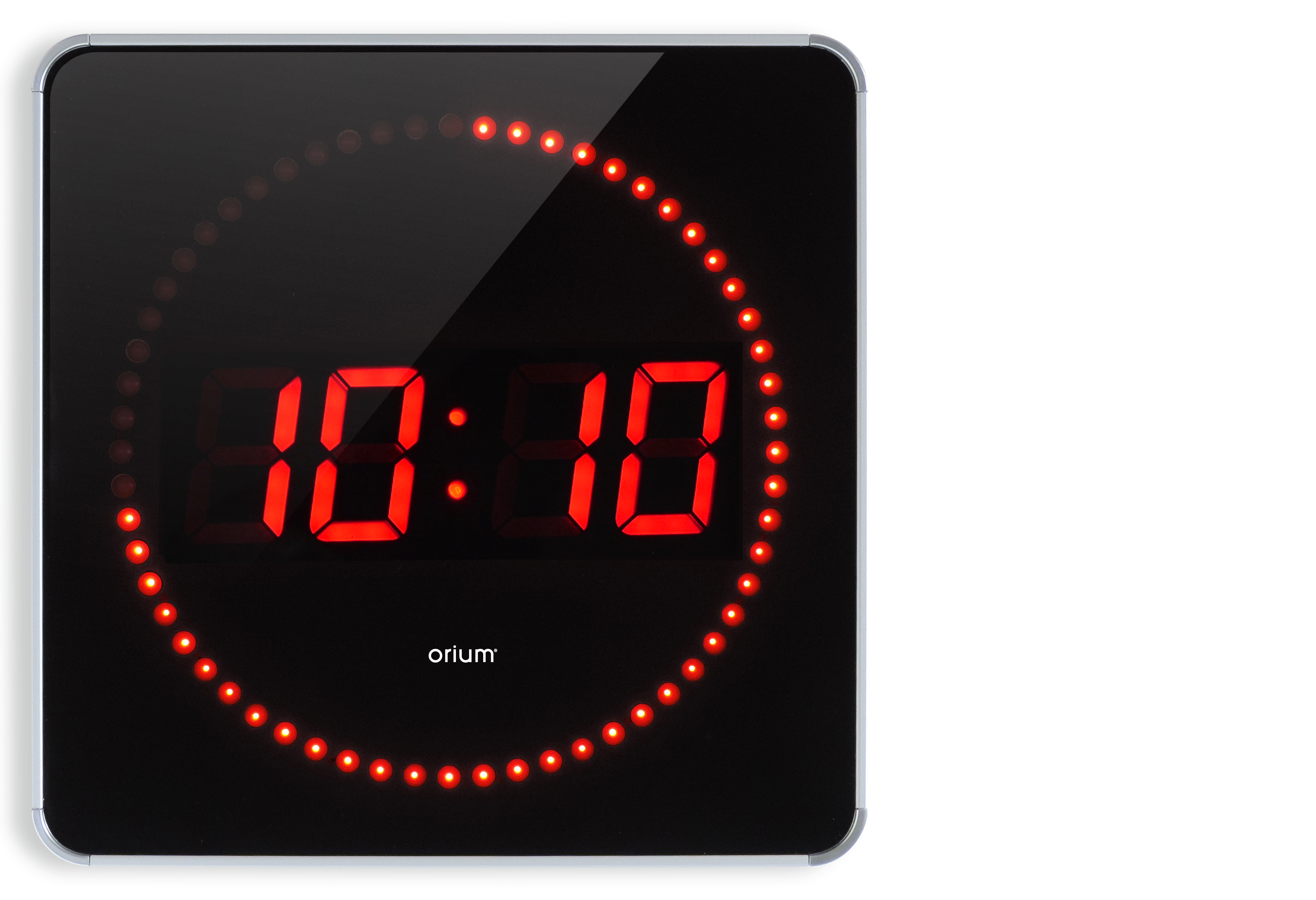 Orium Black Digital Clock, 280 mm Diameter Wall
