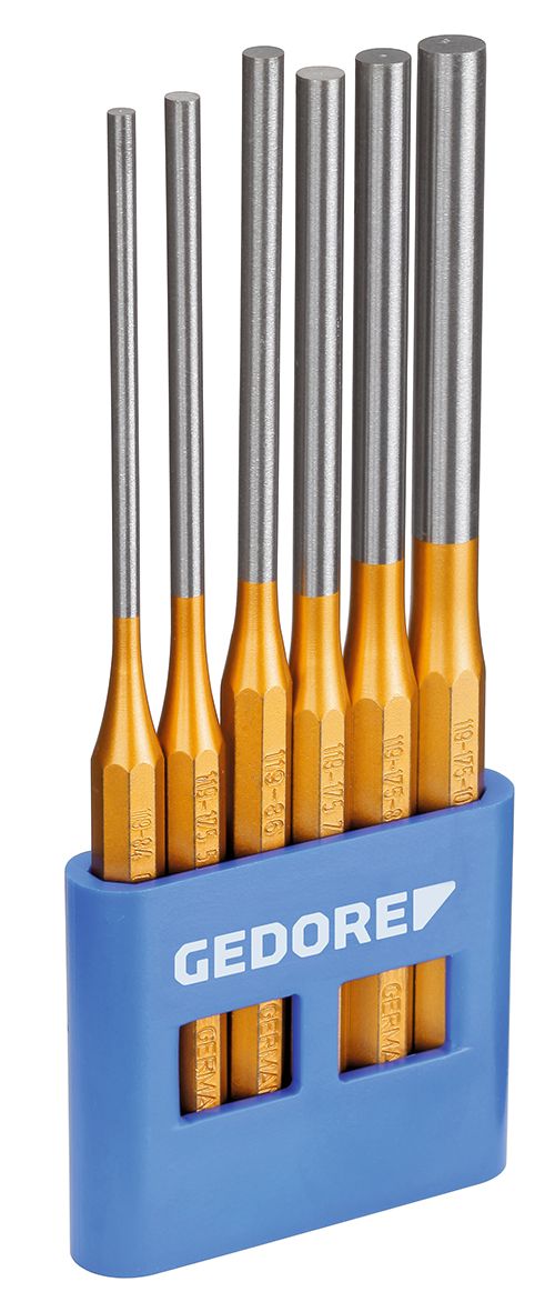 Gedore 6-Piece Punch Set, Long Pattern Punch, 175 mm Overall