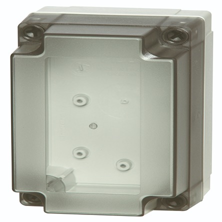 Fibox PC Series Grey Polycarbonate General Purpose Enclosure, IP66, IP67, IK08, Transparent Lid, 130 x 80 x 50mm