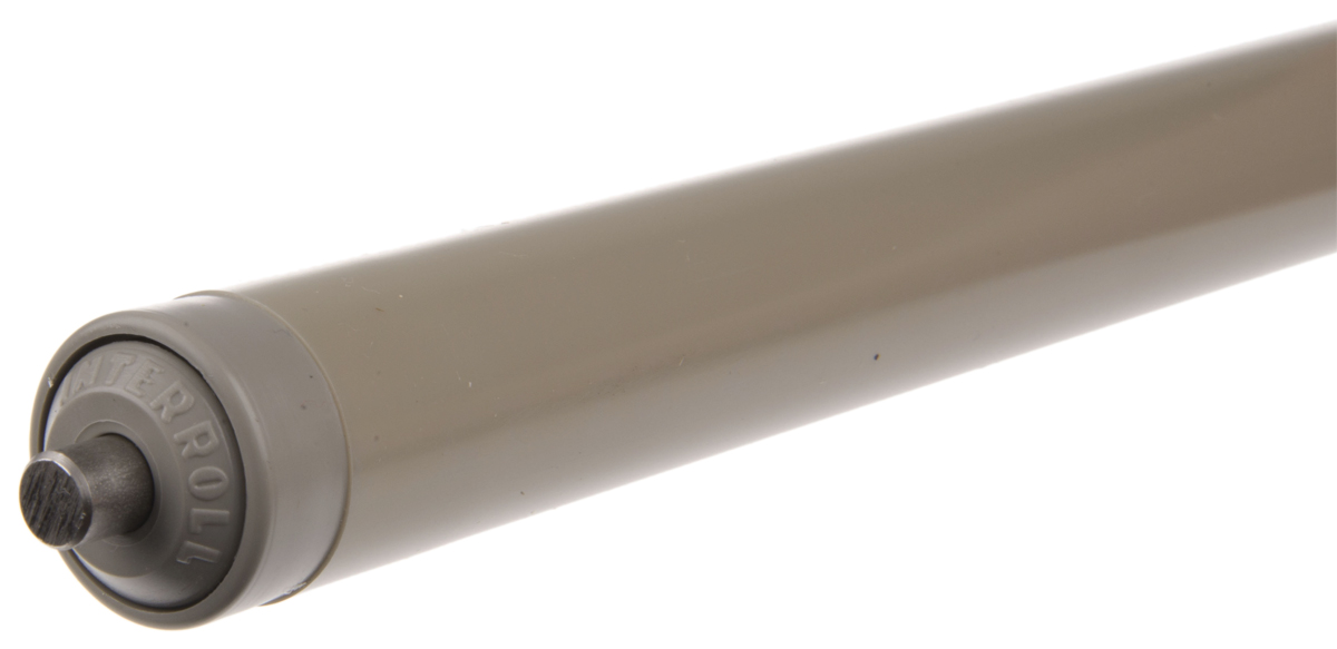 11azs20d03-300 Interroll Plastic Round Conveyor Roller Spring Loaded 20 mm Dia. x 300 mm L, Stainless Steel 10 N, 6 mm Spindle, 317mm