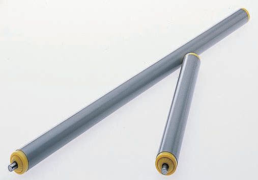 Interroll Plastic Round Conveyor Roller Spring Loaded 20 mm Dia. x 450 mm L, Stainless Steel, 6 mm Spindle, 467mm