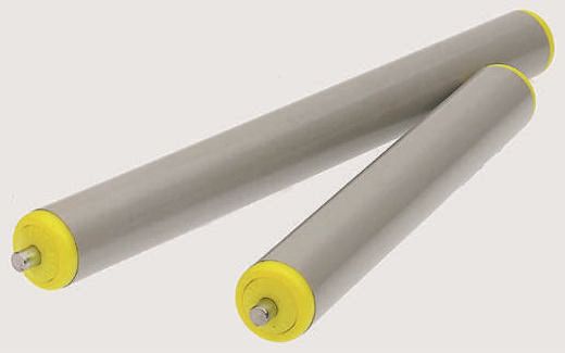 Interroll Plastic Round Conveyor Roller Spring Loaded 50 mm Dia. x 300 mm L, Steel, 8 mm Spindle, 726mm Overall Length