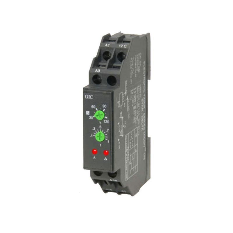 GIC Micon 175 Series DIN Rail Timer Relay, 1-Contact, 110 V ac 110V ac, 0.3 s to 30 h, SPDT Switch Configuration