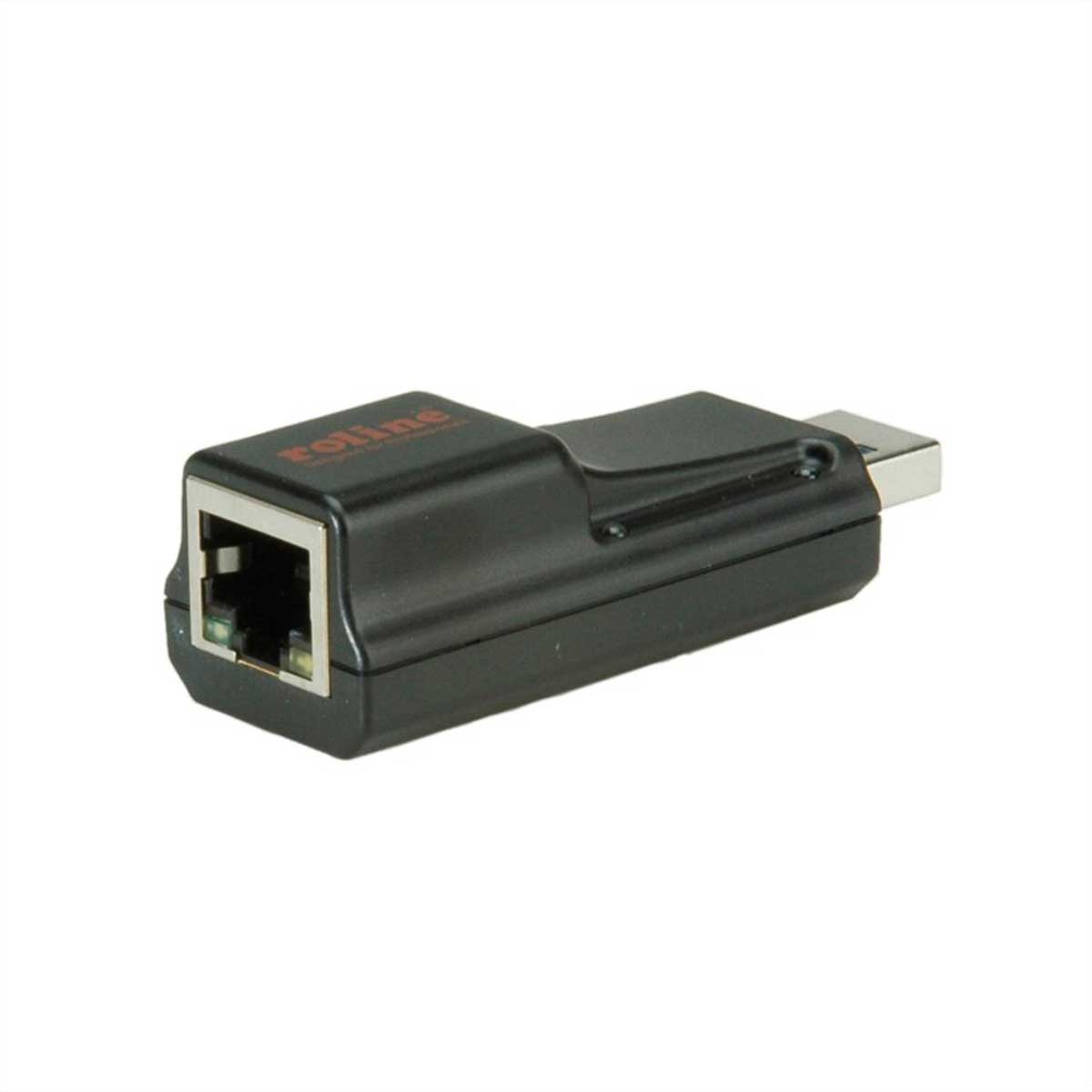 Roline USB Network Adapter USB 3.2 Black 5Gbps Network Speed