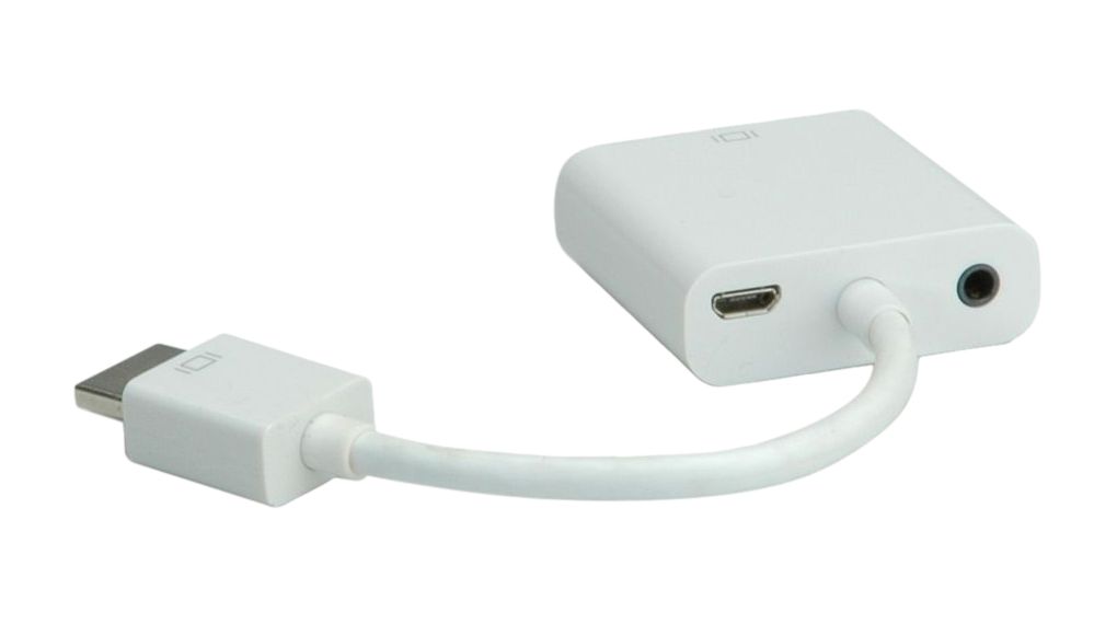 12033114 Roline  1 port HDMI to VGA  Video Converter 150 mm Length 1920 x 1080 pixel Maximum Resolution