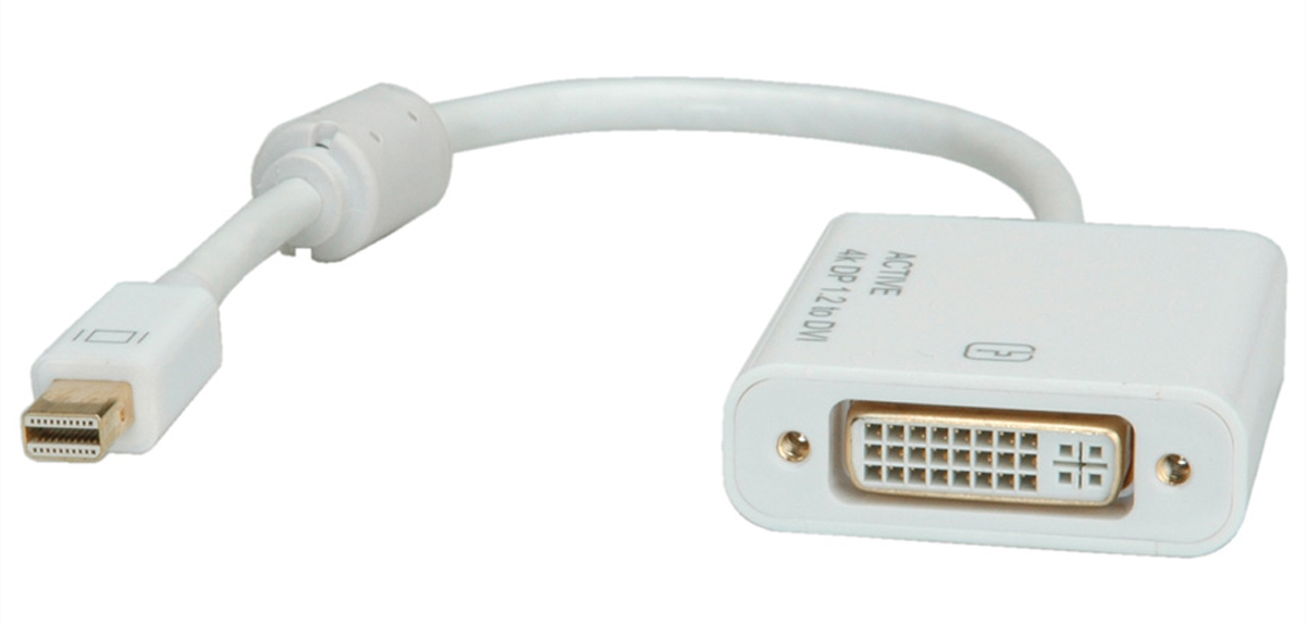 Roline  1 port Mini DisplayPort to DVI  Adapter 155 mm Length 3840 x 2160 pixel Maximum Resolution
