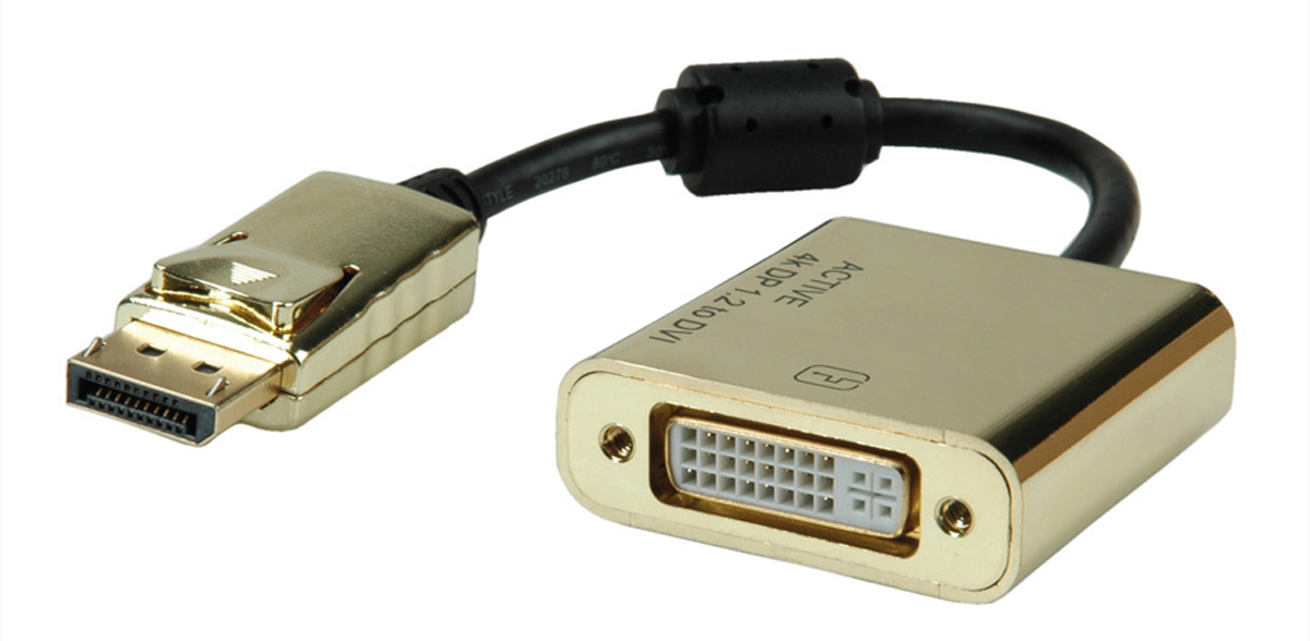 Roline  1 port Mini DisplayPort to DVI  Adapter 150 mm Length 4096 x 2160 pixel Maximum Resolution