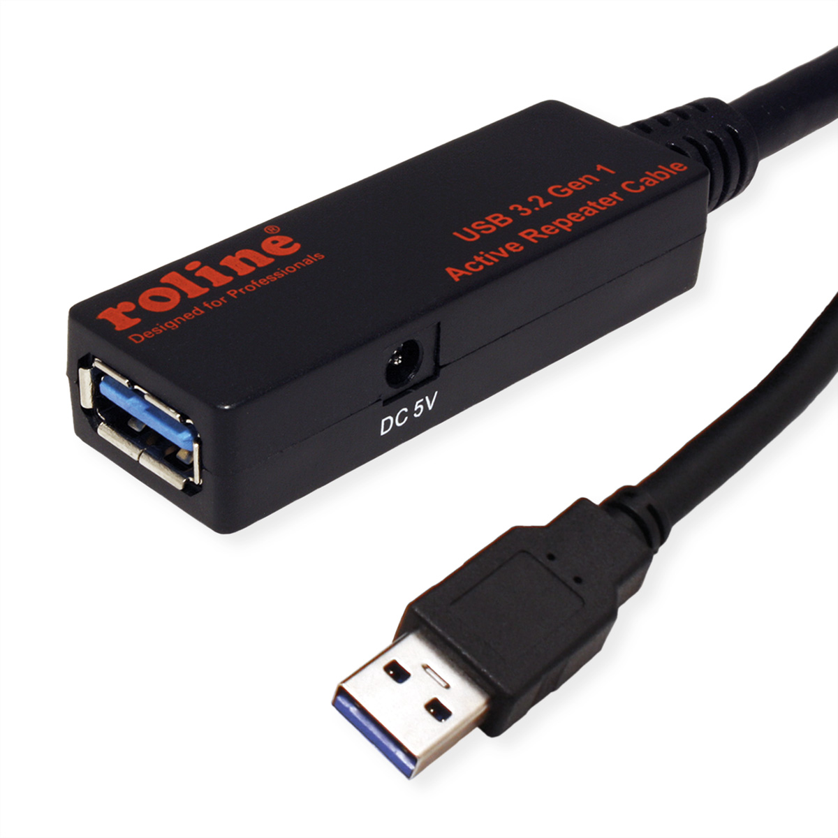 Roline  USB 3.2, Female USB Type A to Male USB Type A, Black, 20 m