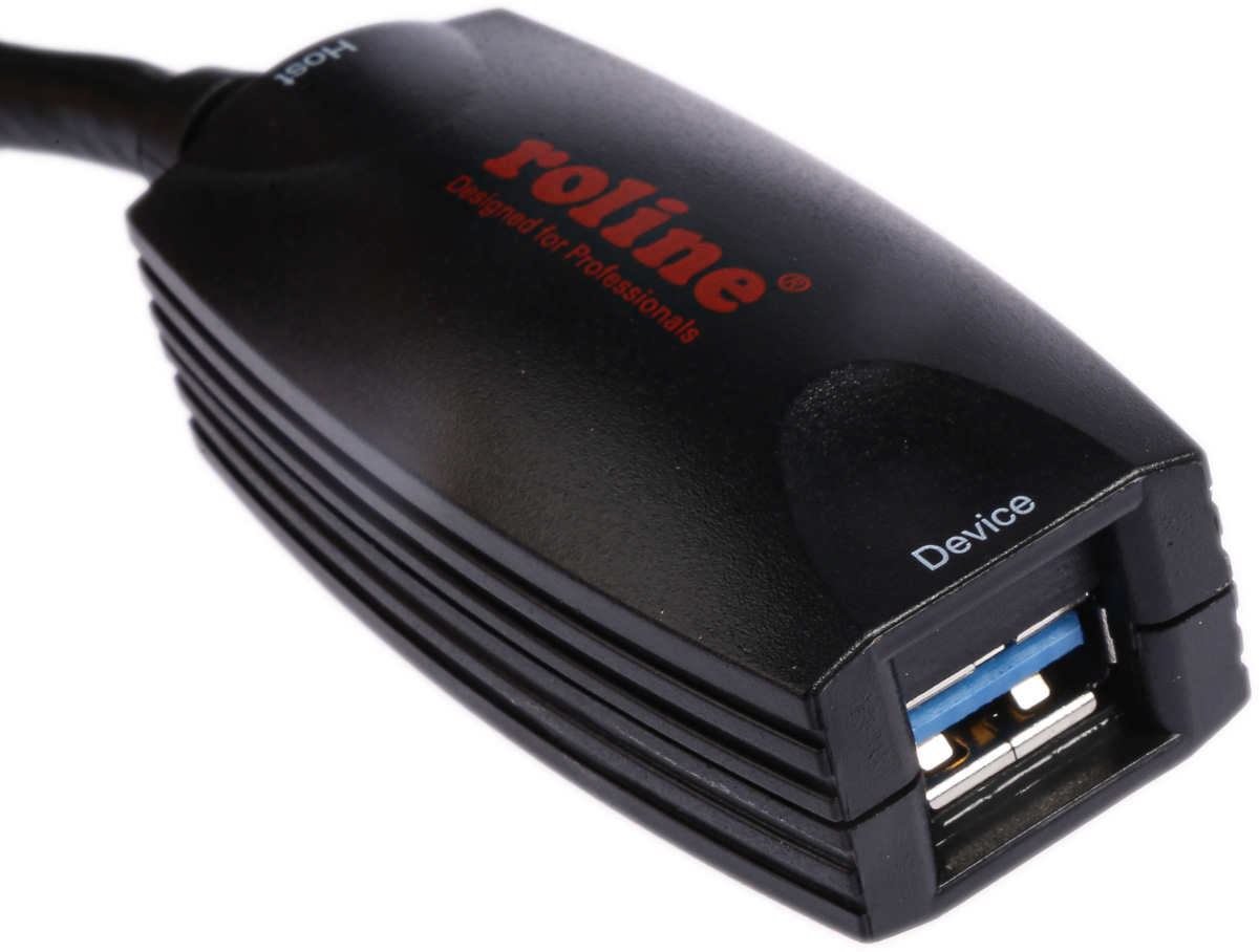 12041096-8 Roline  USB 3.0, Male USB Type A to Female USB Type A, Black, 5 m