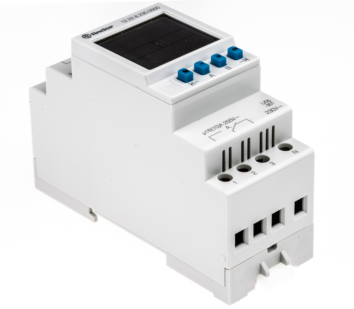 Finder Digital 12 DIN Rail Time Switch, 2-Channel 230 V ac