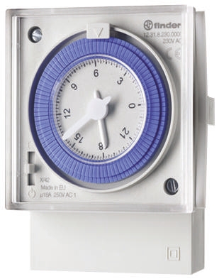 Finder Analogue 12 DIN Rail Time Switch, 1-Channel 230 V ac
