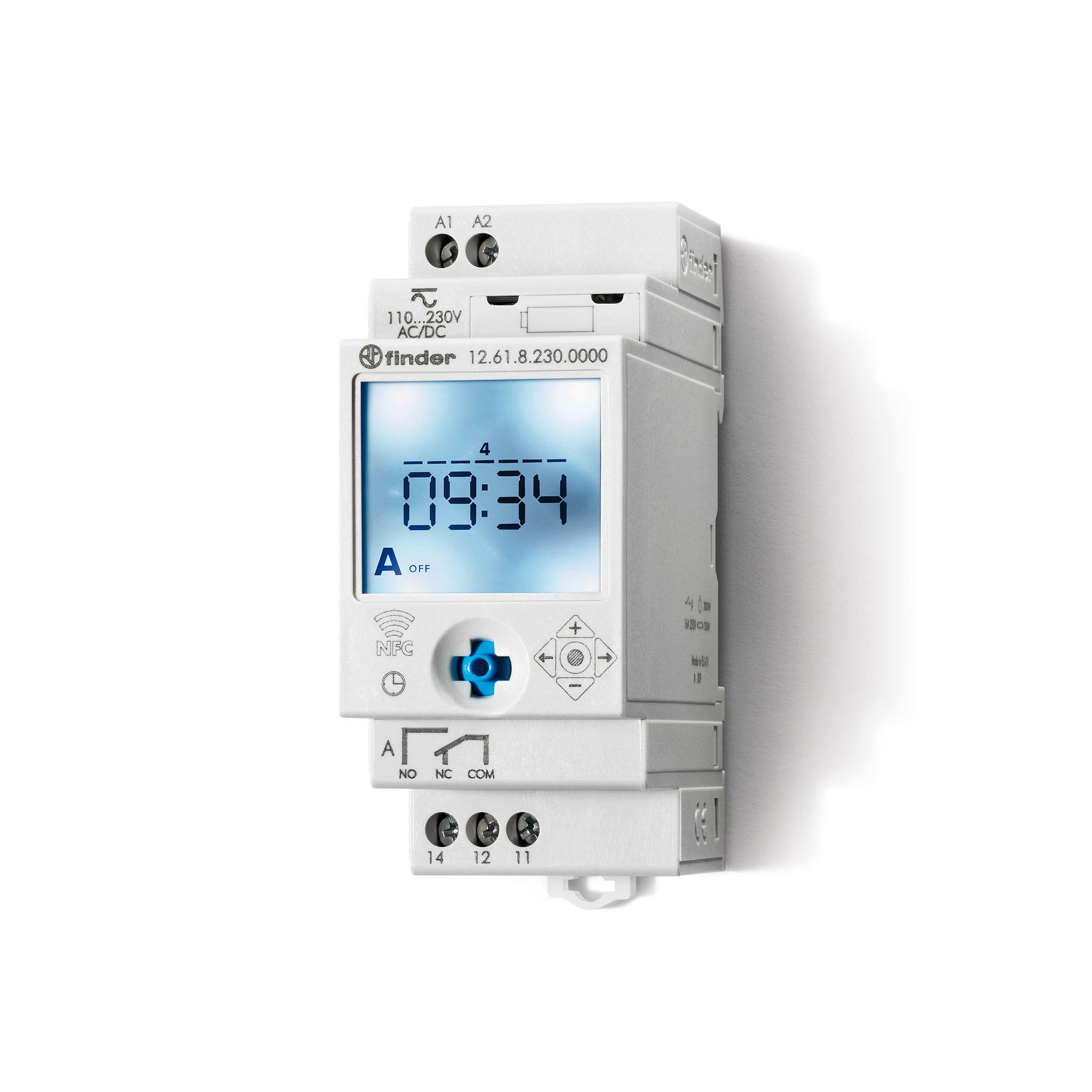 Finder Digital with NFC 12 DIN Rail Time Switch, 1-Channel 230 V ac/dc