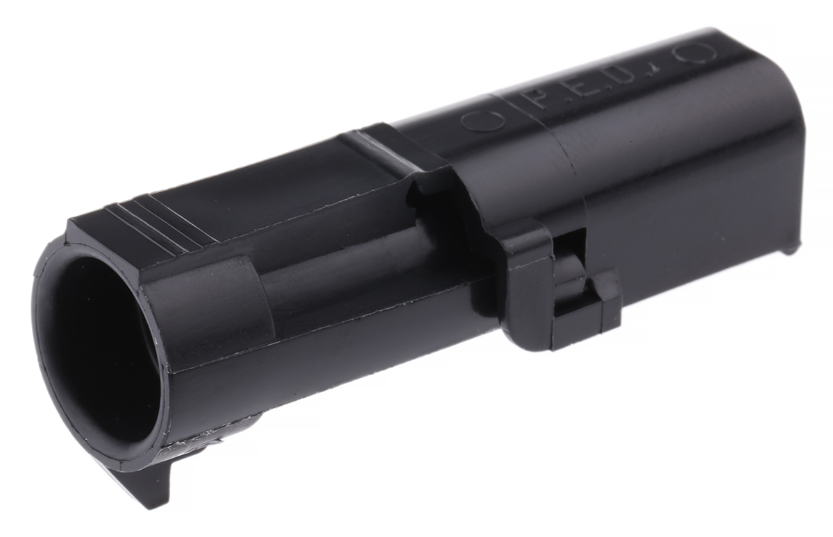 Delphi, Weather-Pack Automotive Connector Male Black Cable 1 Way Crimp Termination 12010996