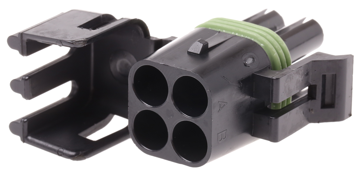 Delphi, Weather-Pack Automotive Connector Female Black Cable 4 Way Crimp Termination 12015798