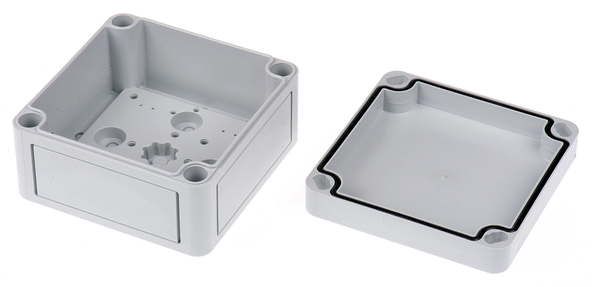 12040301 Spelsberg TK PC Series Grey Polycarbonate Enclosure, IP66, IK08 57 mm, 94 mm, 94 mm