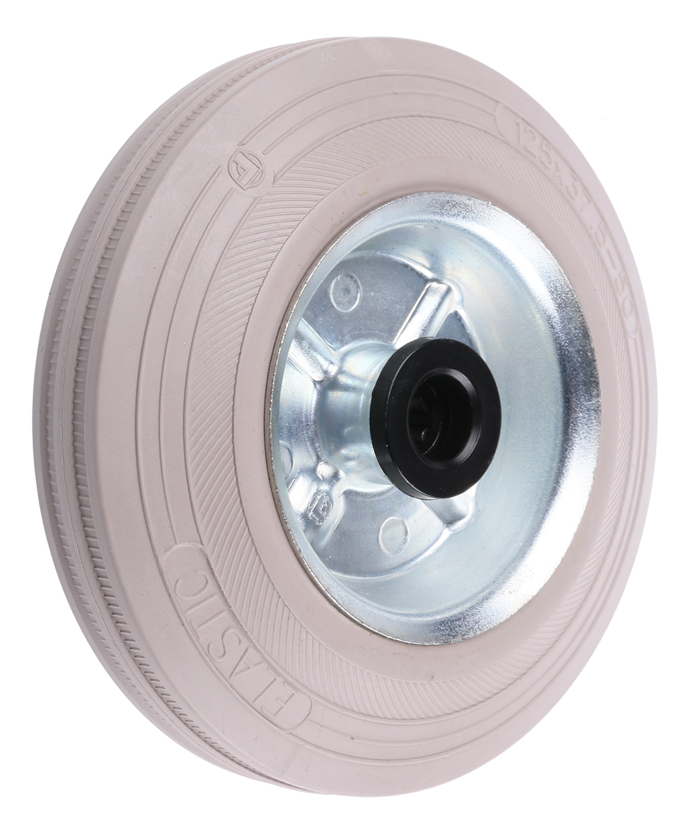 12062g LAG Grey, Black Rubber Trolley Wheel, 120 kg