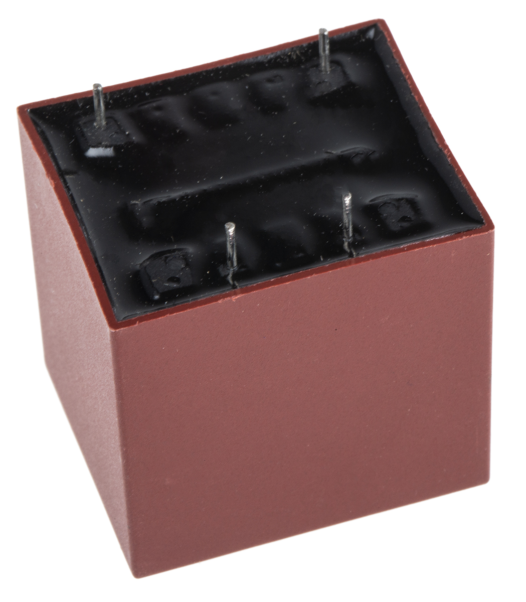 121-3832 RS PRO 1 x 9 V ac 2 Output PCB PCB Transformer, IECBSEN 615586, ASNZS 61558..6, RoHS, IECBSEN 615581, CE, ASNZS 61558.1