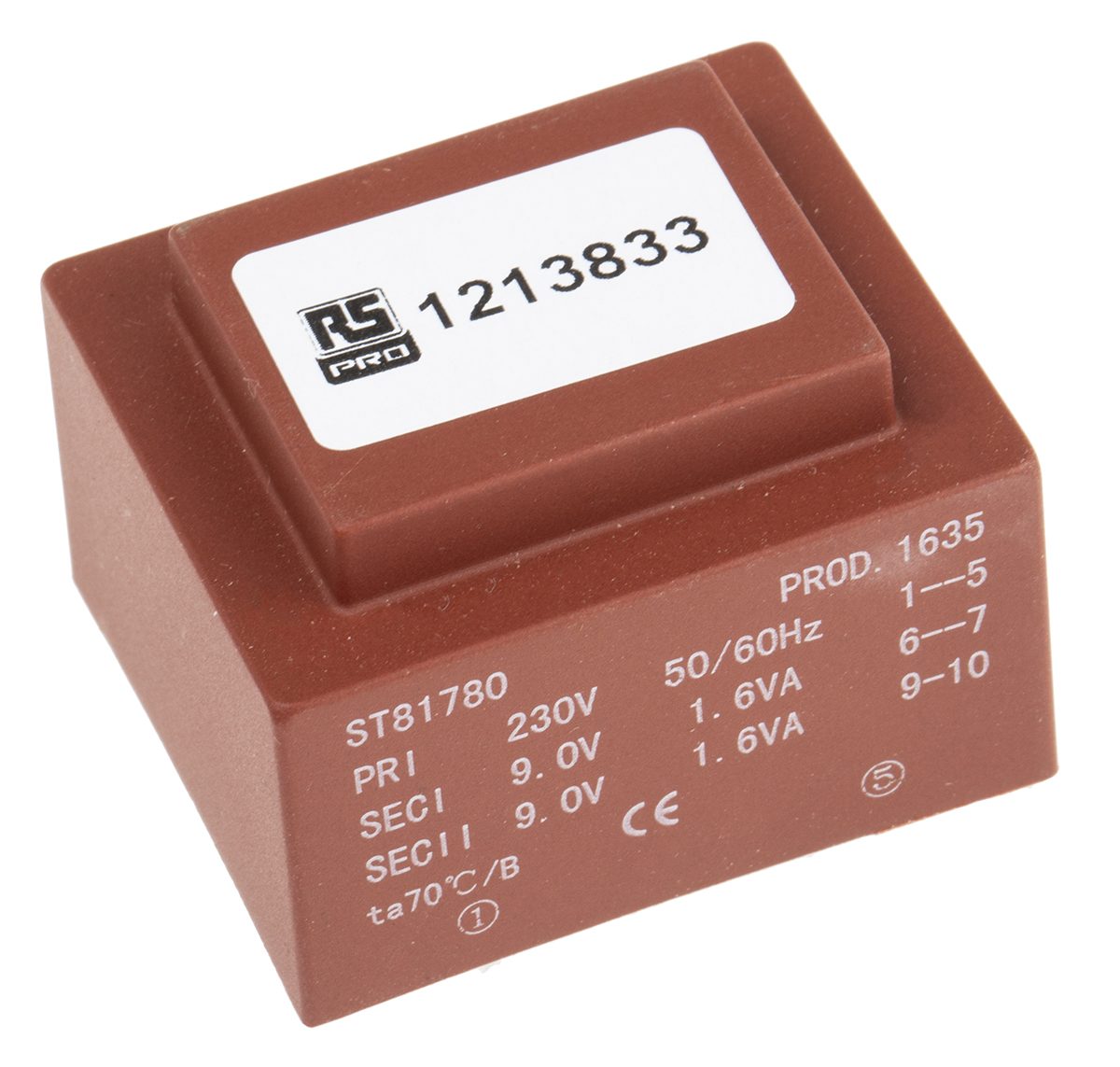 RS PRO 2 x 9 V ac 2 Output PCB PCB Transformer, IEC/BS/EN 61558-2-6, AS/NZS 61558.2.6, CE, AS/NZS 61558.1, IEC/BS/EN