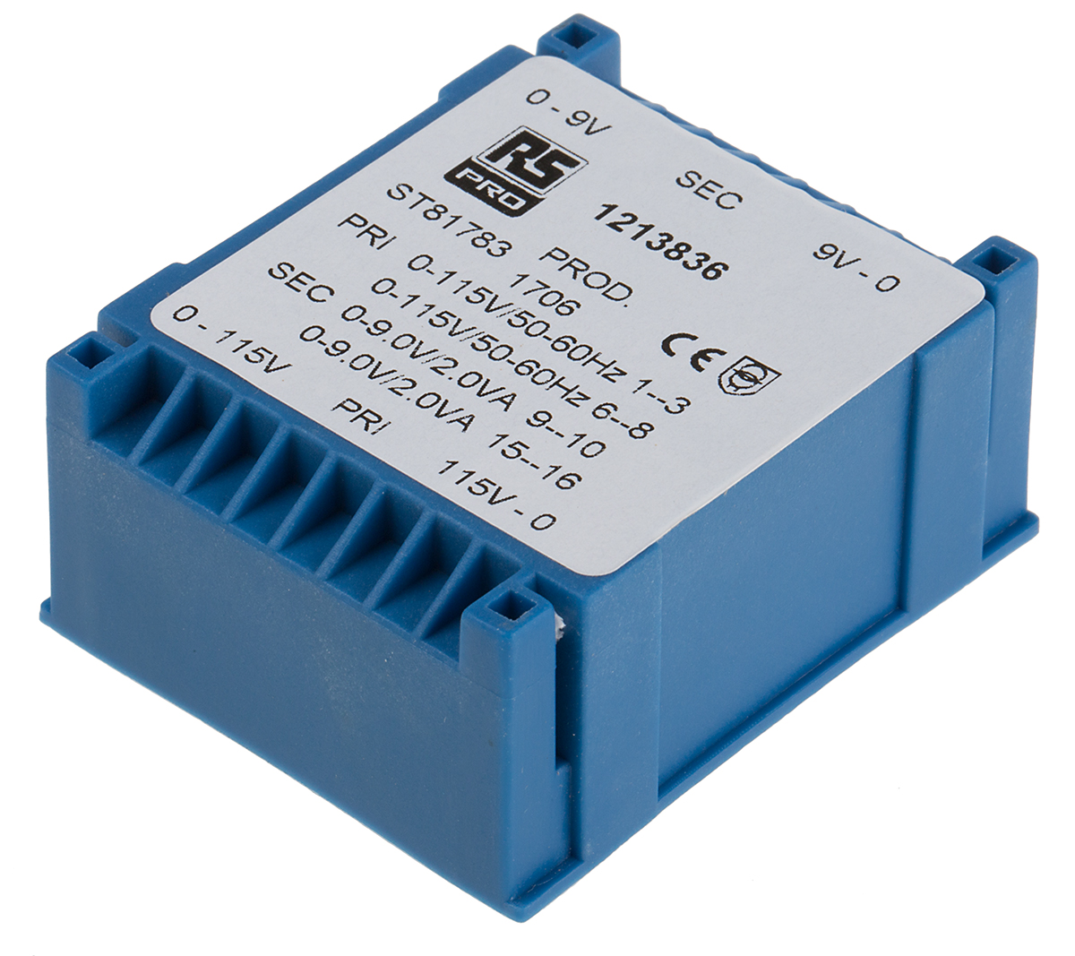 RS PRO 2 x 9 V ac 2 Output PCB PCB Transformer, IECBSEN 615581, RoHS, IECBSEN 615586, ASNZS 61558.1, CE, ASNZS 61558..6