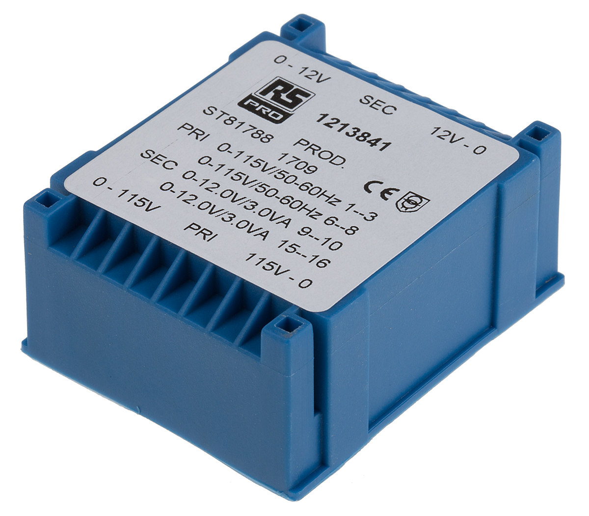 RS PRO 2 x 12 V ac 2 Output PCB PCB Transformer, CE, IECBSEN 615586, IECBSEN 615581, ASNZS 61558..6, ASNZS 61558.1, RoHS