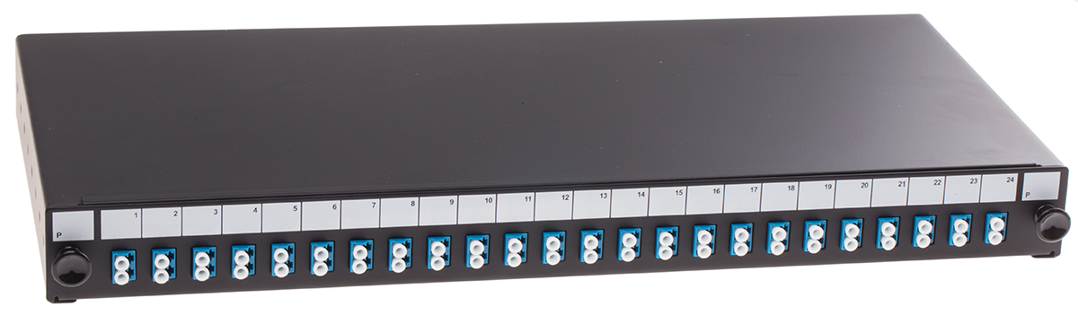 RS PRO 24 Port LC, Duplex Fibre Optic Patch Panel With 24 Ports Populated, 1 U 44 mm