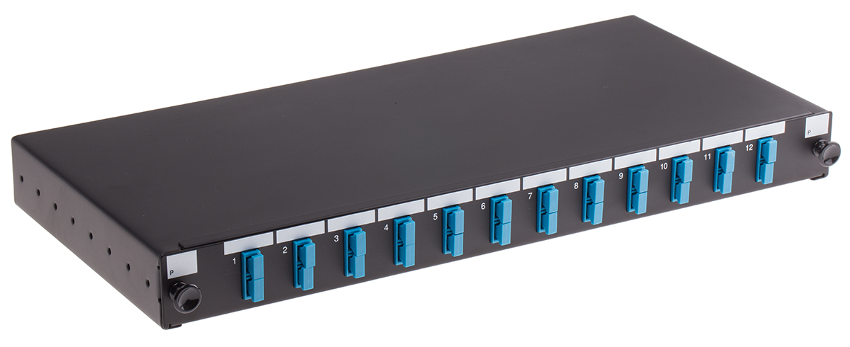 RS PRO 24 Port SC, Duplex Fibre Optic Patch Panel With 12 Ports Populated, 1 U 44 mm