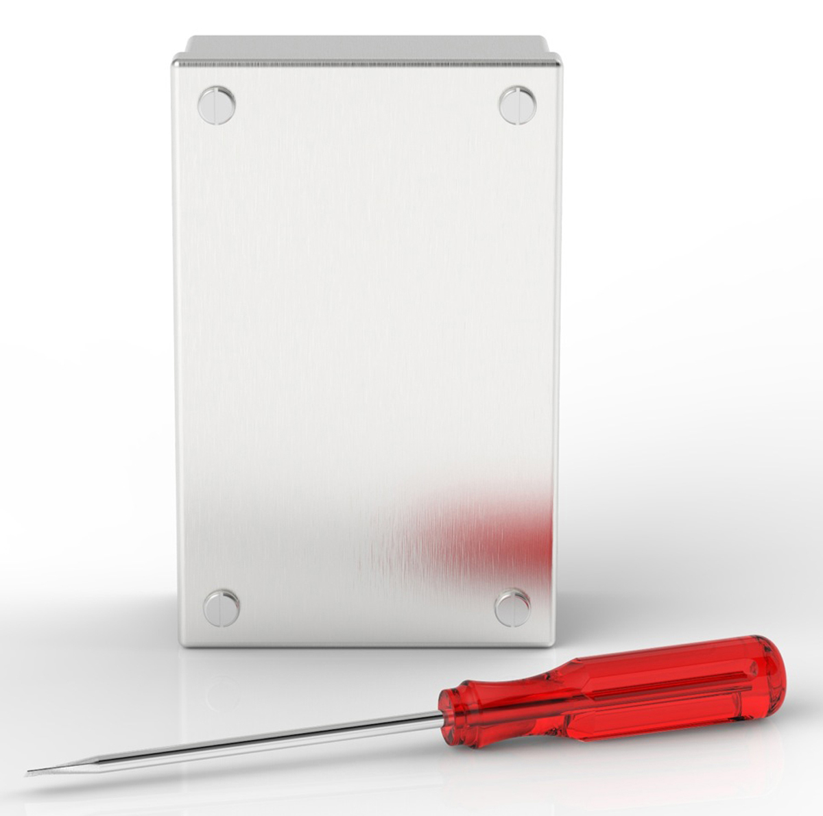 121-9692 RS PRO 304 Stainless Steel Satin Adaptable Enclosure Box 100mm x 160 mm x 5 mm
