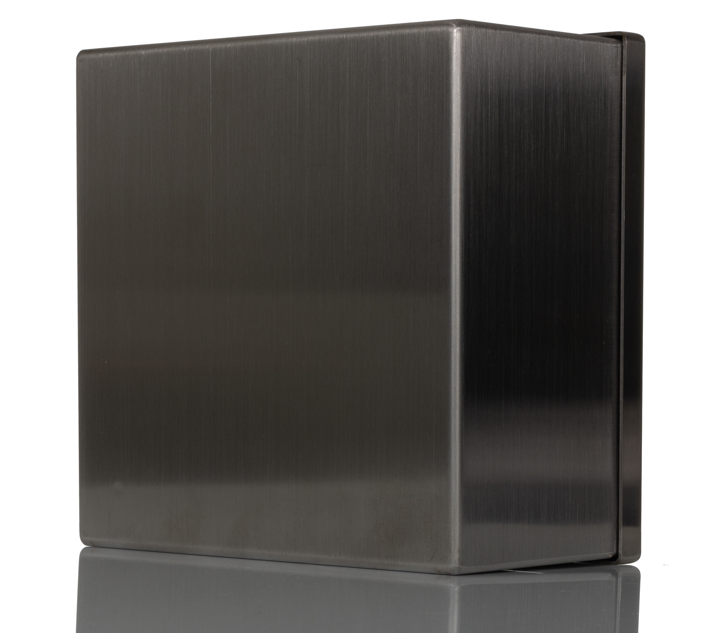 121-9696 RS PRO 304 Stainless Steel Satin Adaptable Enclosure Box 160mm x 160 mm x 85 mm