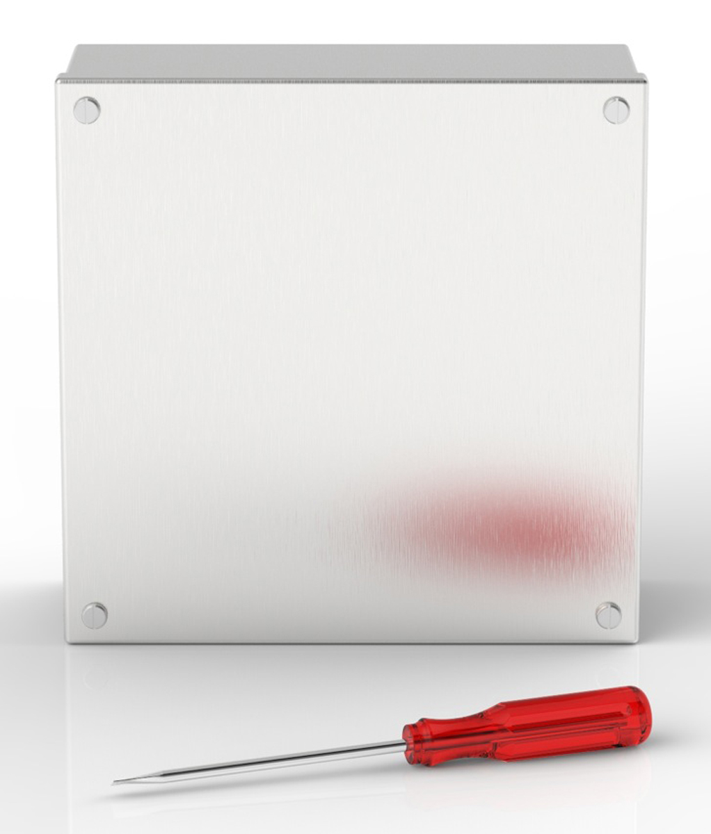 121-9698 RS PRO 304 Stainless Steel Satin Adaptable Enclosure Box 220mm x 220 mm x 85 mm