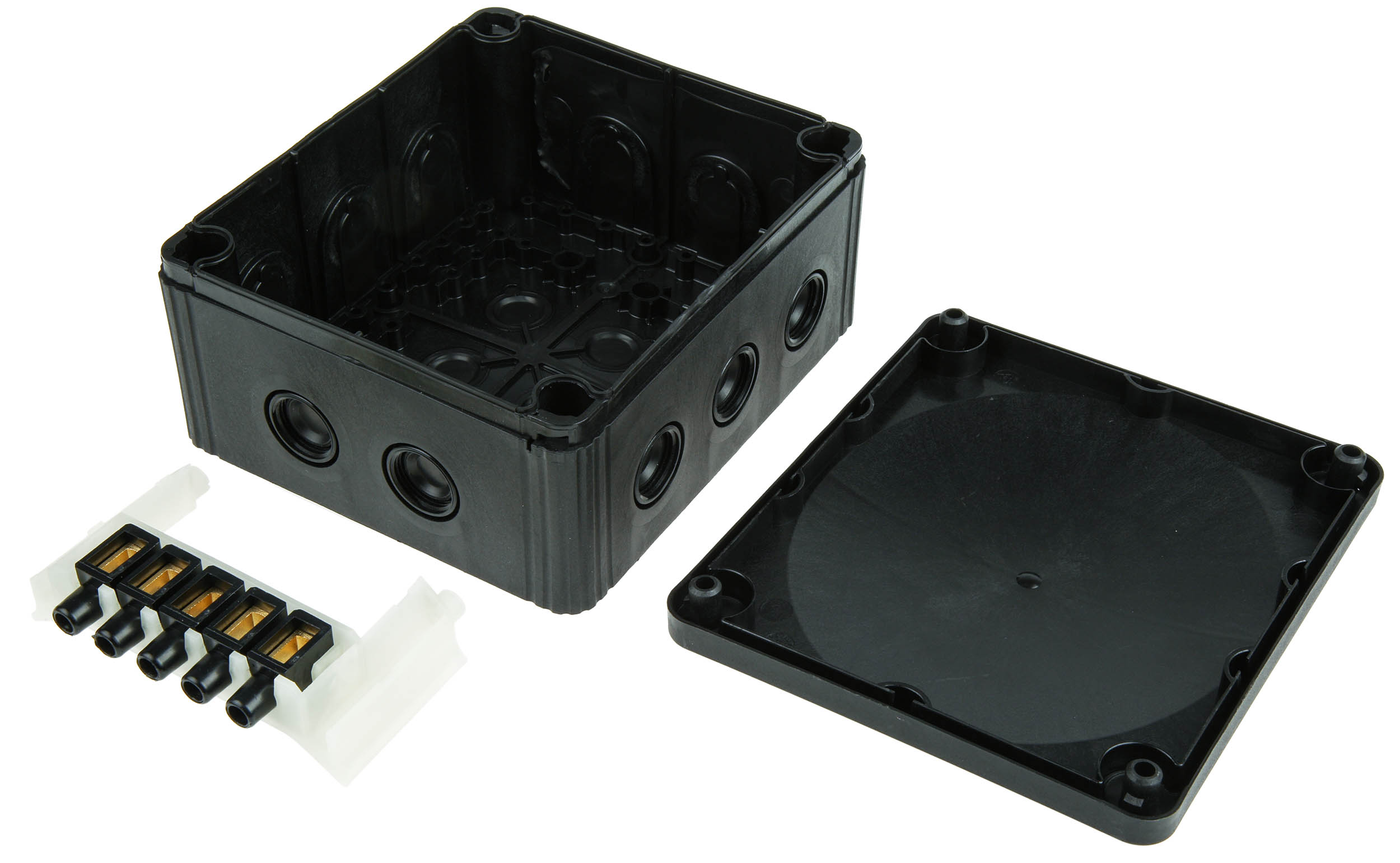 12105b WISKA COMBI Series Black Polypropylene Junction Box, IP66, IP67, 4 Terminals, 160 mm, 140mm 81 mm
