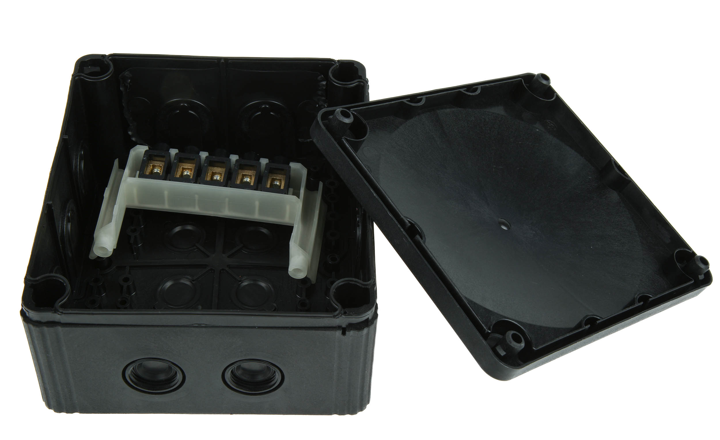 12105b WISKA COMBI Series Black Polypropylene Junction Box, IP66, IP67, 4 Terminals, 160 mm, 140mm 81 mm