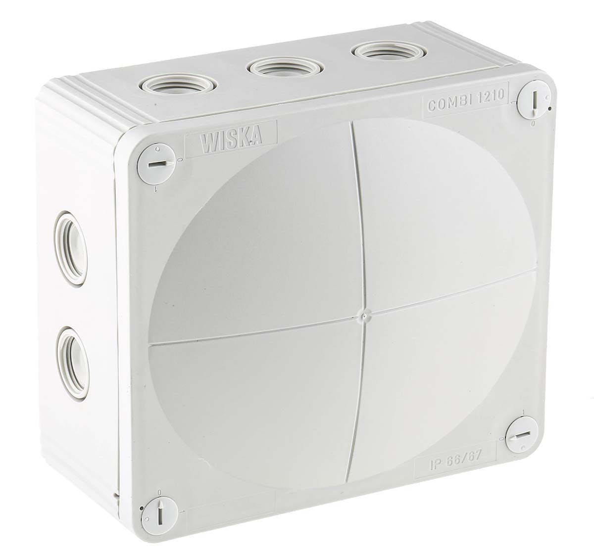 WISKA COMBI Series Grey Polypropylene Junction Box, IP66, IP67, 4 Terminals, 160 mm, 140mm 81 mm