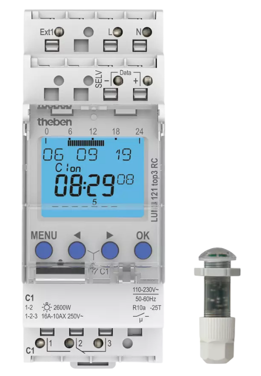 Theben DIN Rail LUNA Twilight Switch 230V ac