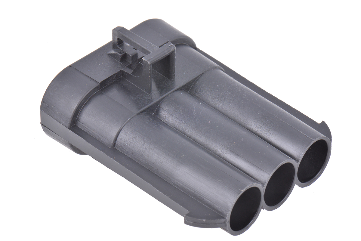 Delphi, Metri-Pack 630 Automotive Connector Male Black Cable 3 Way Crimp Termination 12124686