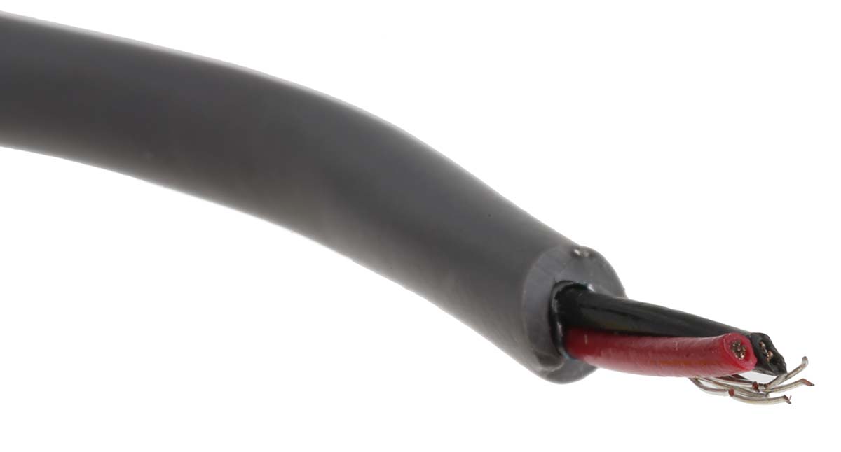 Alpha Wire Alpha Essentials Communication & Control Control Cable, 2 Cores, 0.23mm² 24 AWG, Screened, 30 m, Grey