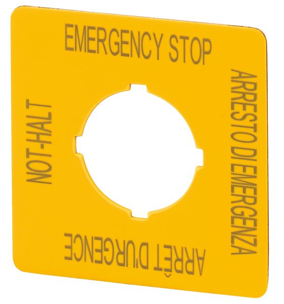 Eaton Emergency Stop Label for Use with Push Buttons