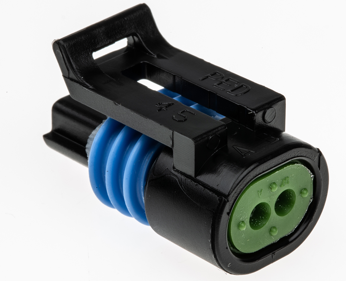 Delphi, Metri-Pack 150.2 Pull-To-Seat Automotive Connector Female Black Cable 2 Way Crimp Termination