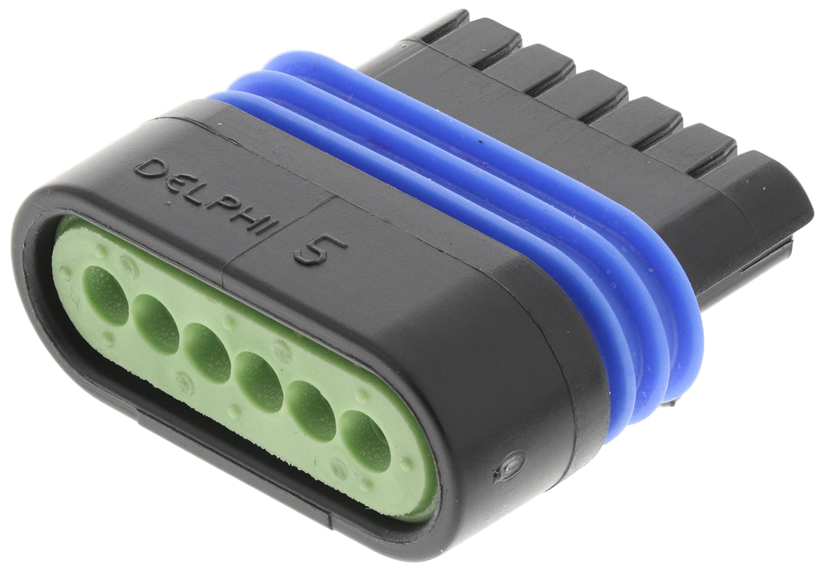 Delphi, Metri-Pack 150.2 Pull-To-Seat Automotive Connector Female Black Cable 6 Way Crimp Termination 12162210