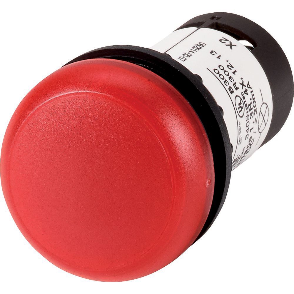 Eaton, C22, Panel Mount Red LED Indicator, 22.5 mm Cutout, IP69K, IP67, Dome, 24V