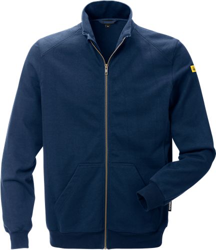Fristads 121675 Navy Conductive Fabric, Cotton, Polyester Men's Zipper Jacket 2XL
