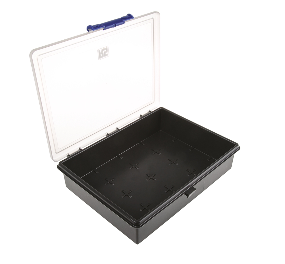 Raaco Grey, Transparent Polypropylene Adjustable Compartments Compartment Box, 56 mm x 240mm x 195 mm