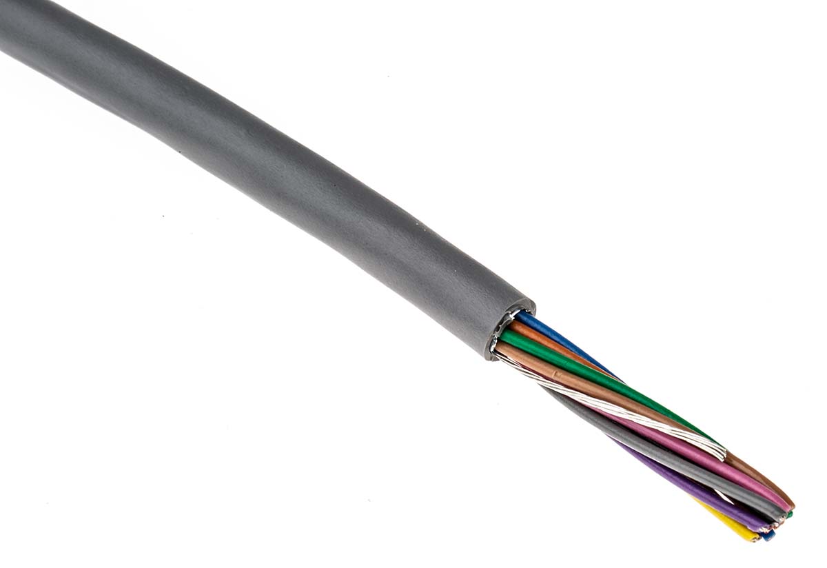 Alpha Wire Alpha Essentials Communication & Control Control Cable, 12 Cores, 0.23mm² 24 AWG, Screened, 30 m, Grey