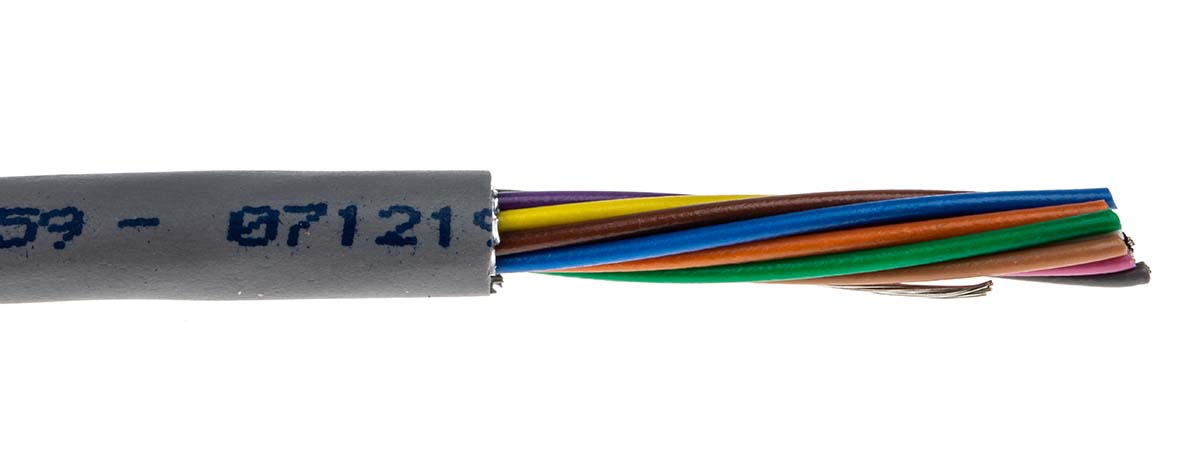 121912c-sl005 Alpha Wire Alpha Essentials Communication & Control Control Cable, 12 Cores, 0.23mm² 24 AWG, Screened, 30 m, Grey
