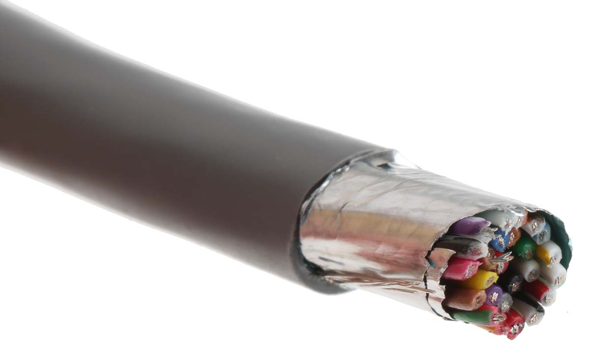 Alpha Wire Alpha Essentials Communication & Control Control Cable, 25 Cores, 0.23mm² 24 AWG, Screened, 30 m, Slate