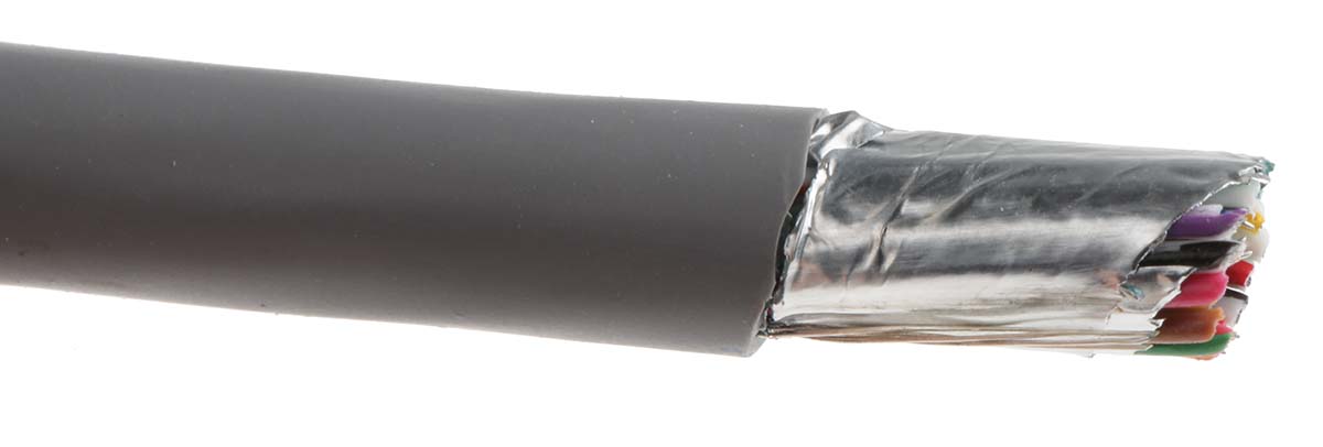 121925c-sl005 Alpha Wire Alpha Essentials Communication & Control Control Cable, 25 Cores, 0.23mm² 24 AWG, Screened, 30 m, Slate
