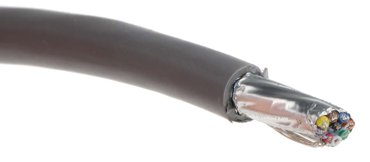 Alpha Wire Alpha Essentials Communication & Control Control Cable, 9 Cores, 0.23mm² 24 AWG, Screened, 30 m, Grey