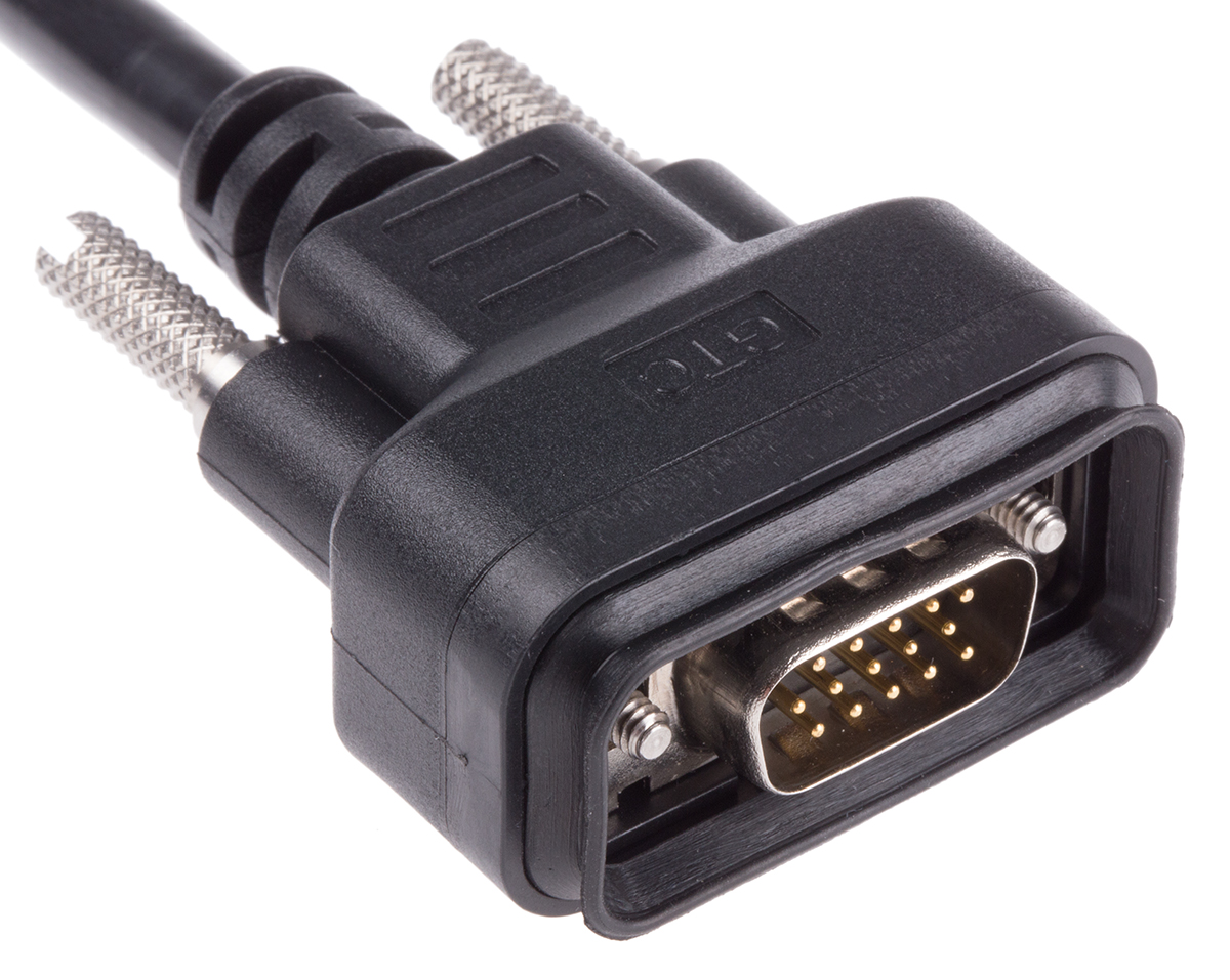 RS PRO Male D-Sub 15-Pin to Male Unterminated Serial Cable, 2 m Polyvinyl Chloride, GTC Sealed Series