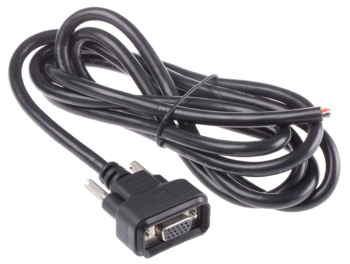 122-3042 RS PRO Female D-Sub 15-Pin to Female Unterminated Serial Cable, 2 m Polyvinyl Chloride, GTC Sealed Series